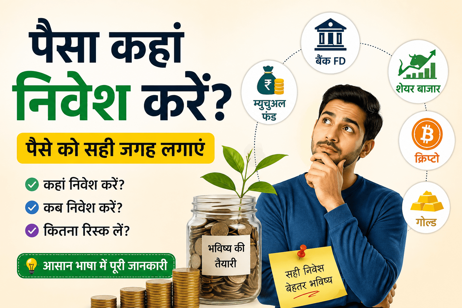 पैसा कहां निवेश करें – पैसे को सही जगह लगाने के आसान तरीके